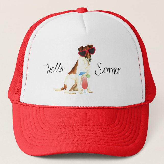 Summer Smooth Fox Terrier Trucker Hat (Front)
