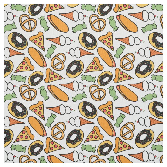 Summer Snacks Seamless Pattern Fabric  (Swatch)