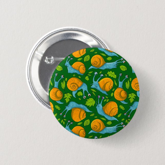 Summer snails 6 cm round badge (Front & Back)