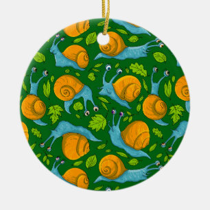 Summer snails ceramic tree decoration