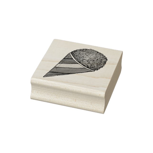 Summer Sno Snow Cone Snocone Shaved Ice Snoball Rubber Stamp (Stamp)