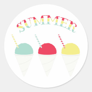Summer Snow Cones Classic Round Sticker