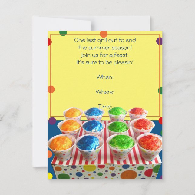 Summer Snowcone Party Invitation (Front)