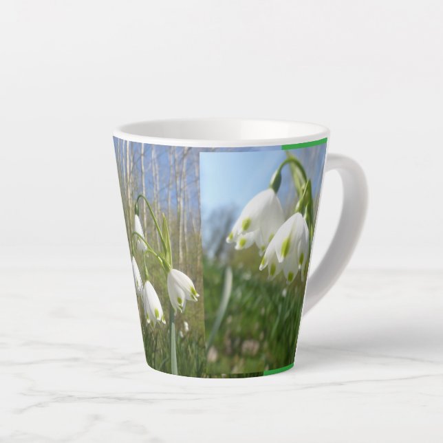 Summer Snowflakes & Blue Sky Latte Mug (Right Angle)