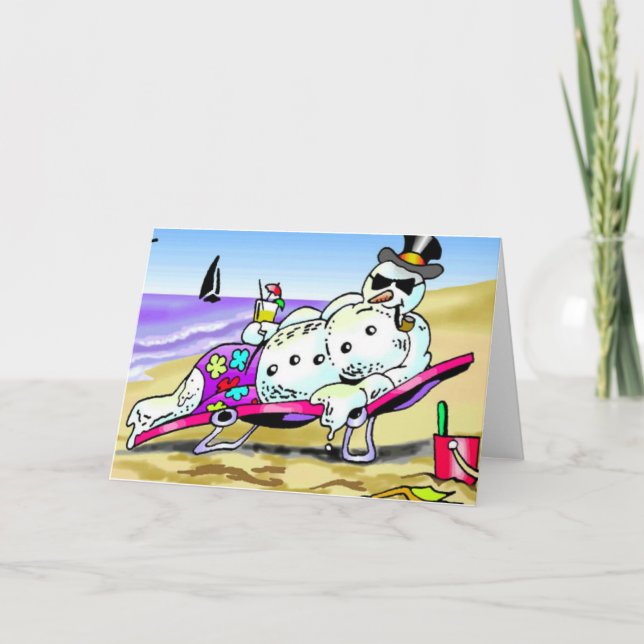 Summer Snowman Holiday Card (Front)