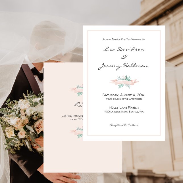 Summer Soft Pink Wedding Invitation (Summer Soft Pink Wedding Invitation)
