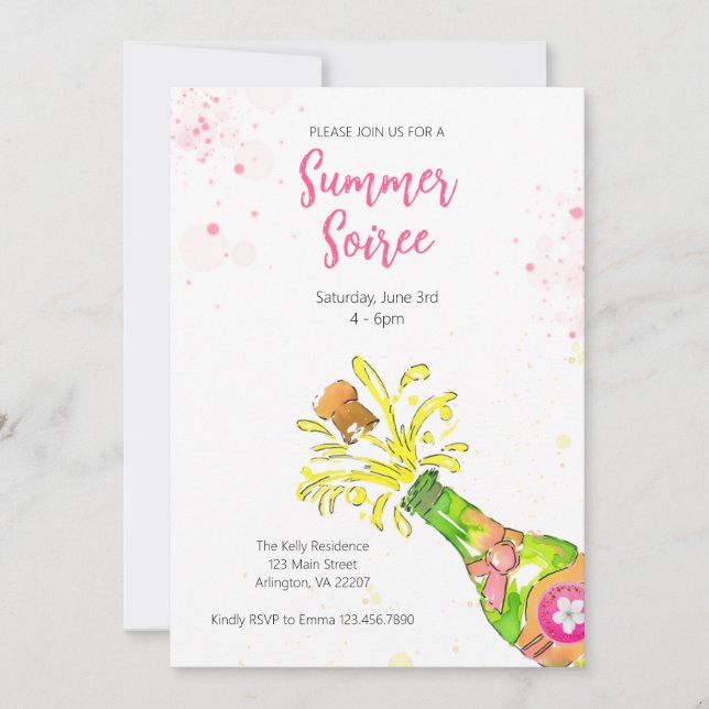 Summer Soirée Invitation – Summer Cocktail Party  (Front)