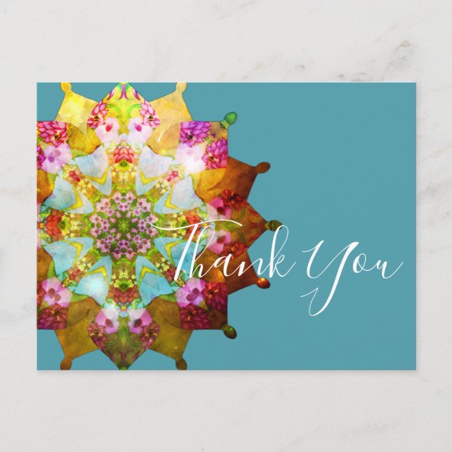 Summer Sol Mandala Thank You  Postcard (Front)