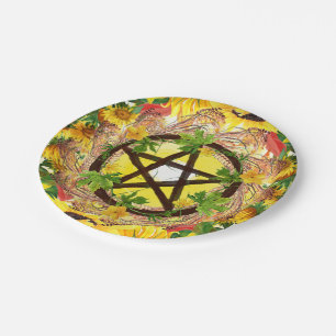 Summer Solstice Bright Sunflower & Elecampane Paper Plate