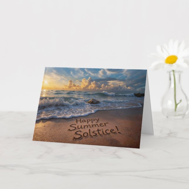 Summer Solstice Coastal Seaside Beach with Cloud Card (Small Plant)