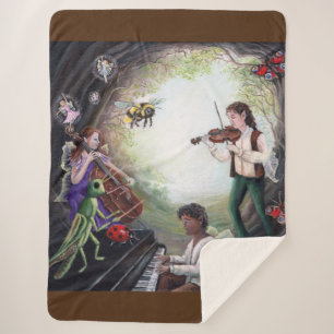 Summer Solstice Fairy Concert Sherpa Blanket