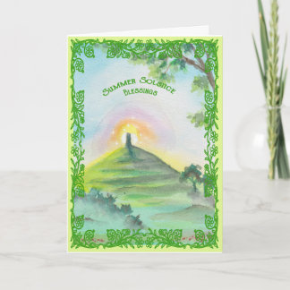 Summer Solstice Glastonbury Tor Card