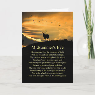 Summer Solstice Mid Summers Eve Elk and Poem Card
