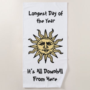 Summer Solstice Poem Beach Towel