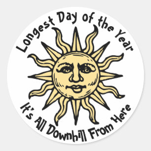 Summer Solstice Poem Classic Round Sticker