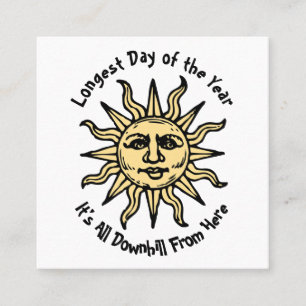 Summer Solstice Poem Square Business Card