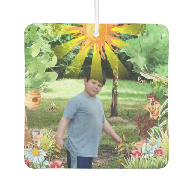 Summer Solstice Sun Portrait Frame Car Air Freshener (Front)
