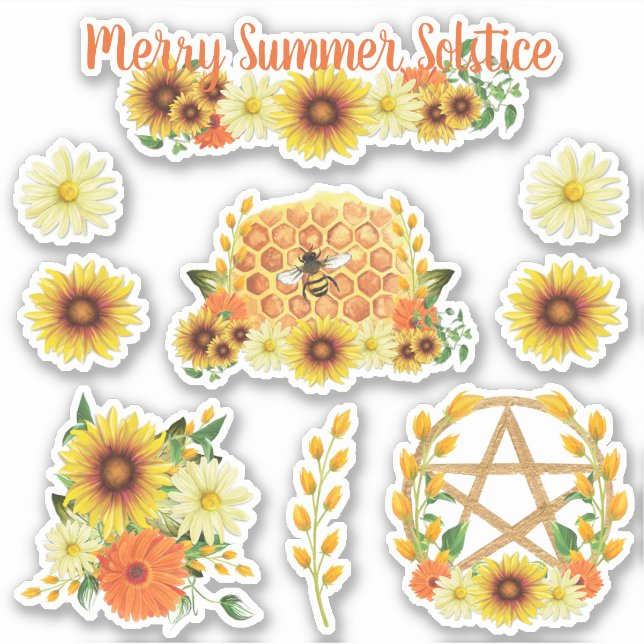 Summer Solstice Sunflower Honey Bee Pagan Kids (Front)