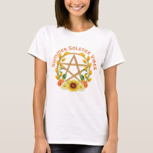 Summer Solstice Vibles Sunflower Gold Pentacle T-Shirt
