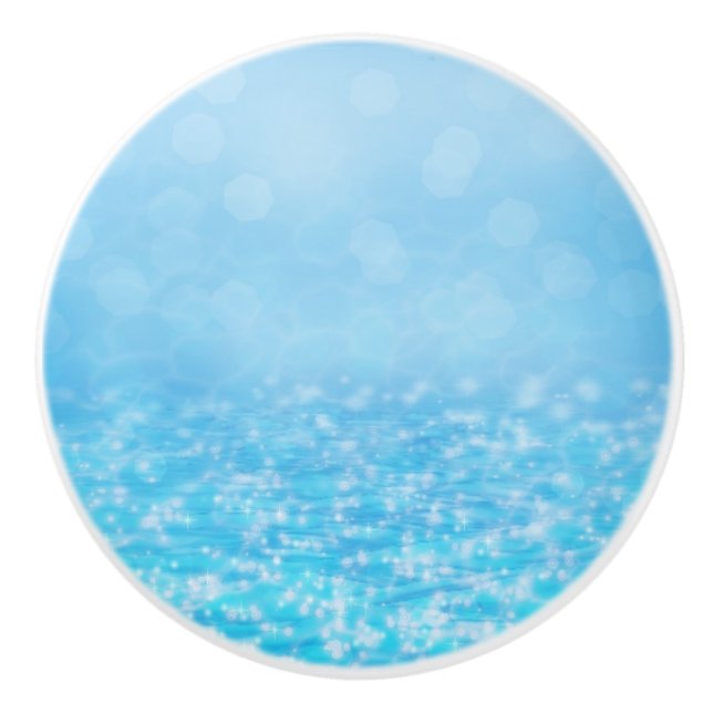 Summer Sparkle Water Beach Bathroom Decor Dresser Ceramic Knob (Front)