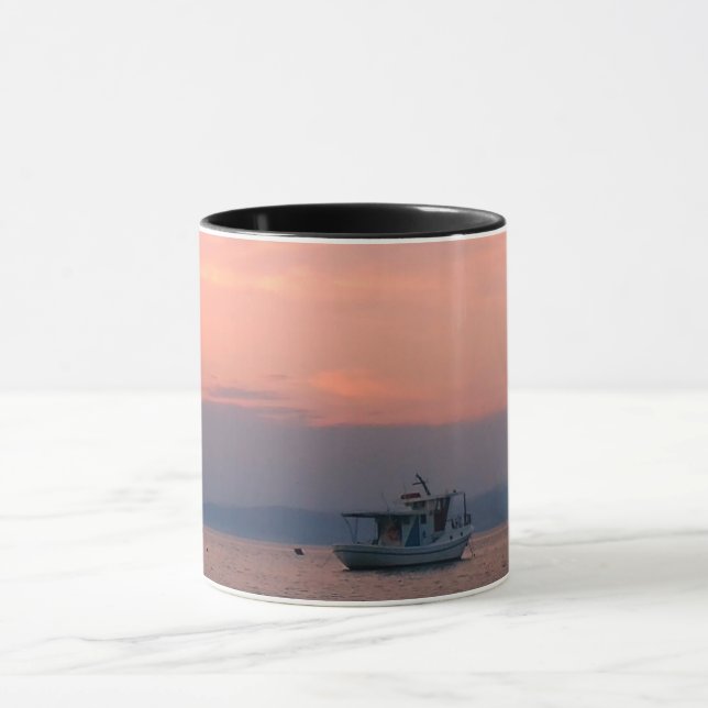 Summer Spirit Sea Sunset photo  Ringer Combo Mug (Center)