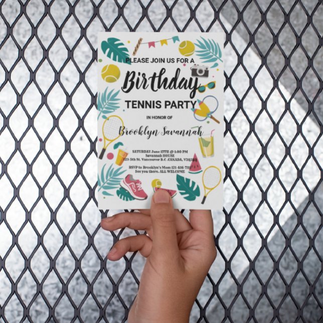 Summer Splash Birthday Tennis Party Postcard (Creator Uploaded)