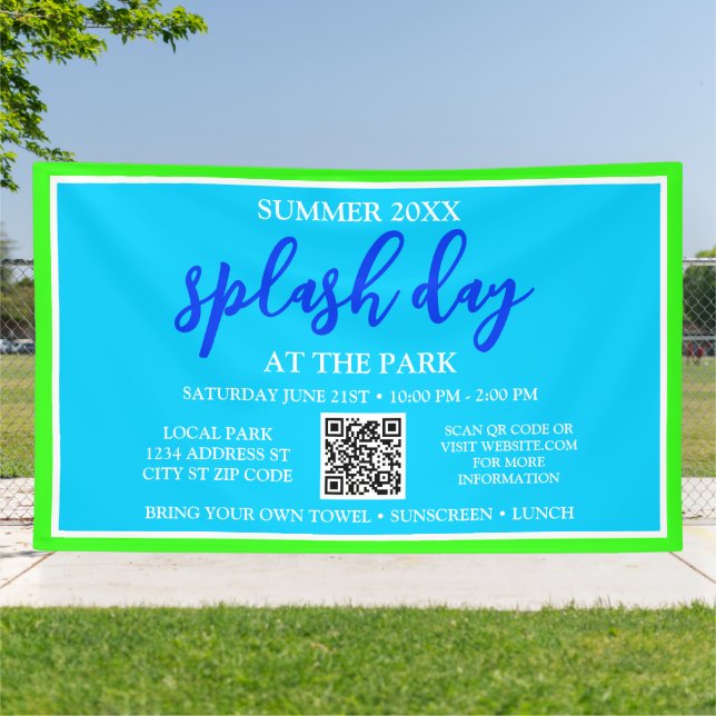 Summer Splash Day at the Park | Outdoor Event 6x10 Banner (Outside)