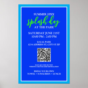 Summer Splash Day at the Park Outdoor Event Poster