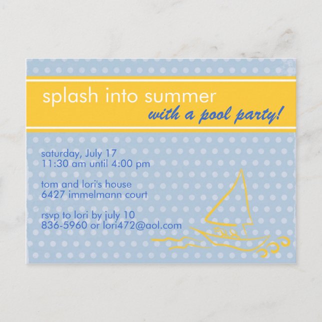 Summer Splash Invitation (Front)