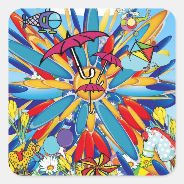 Summer Splash! Square Sticker (Front)