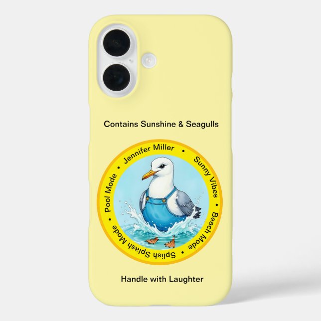 summer Splish Splash fun dressed up Seagull  Case-Mate iPhone Case (Back)