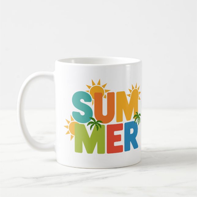 SUMMER Split Pop – Colourful Tropical Vibes Coffee Mug (Left)