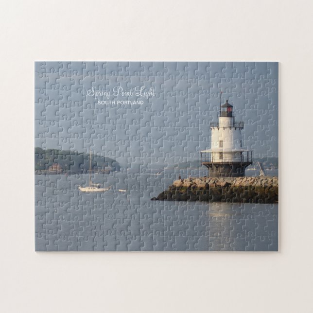 Summer Spring Point Lighthouse Jigsaw Puzzle (Horizontal)