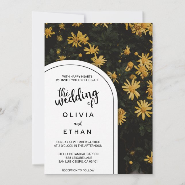 summer spring sunflower floral Wedding Invitation (Front)