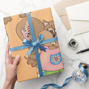 Summer Squirrel Wrapping Paper