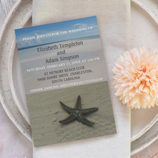 Summer Starfish Beach Destination Wedding Cuba Invitation (Creator Uploaded)
