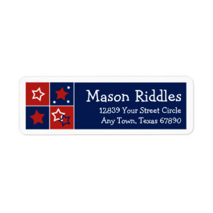 Summer Stars Patriotic Return Address Labels