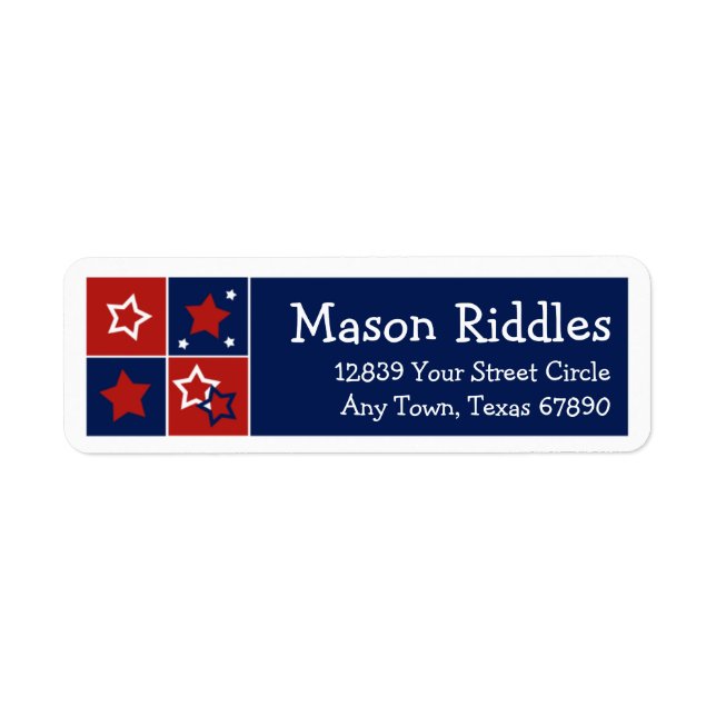Summer Stars Patriotic Return Address Labels (Front)