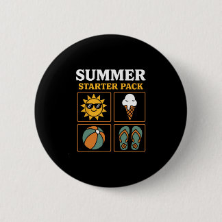 Summer Starter Pack Sun Flip Flops Ll And Ice Crea 6 Cm Round Badge