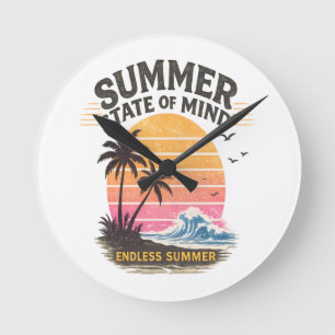 Summer State of Mind Vintage Round Clock