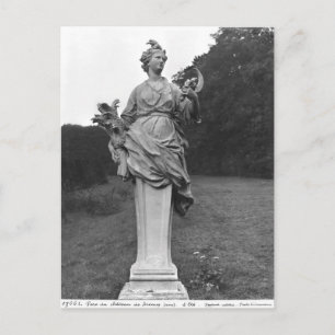 Summer, statue in the gardens postcard