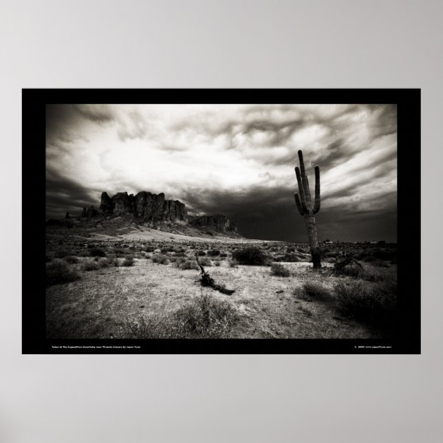 Summer Storm at the Superstition Mountains Poster (Front)
