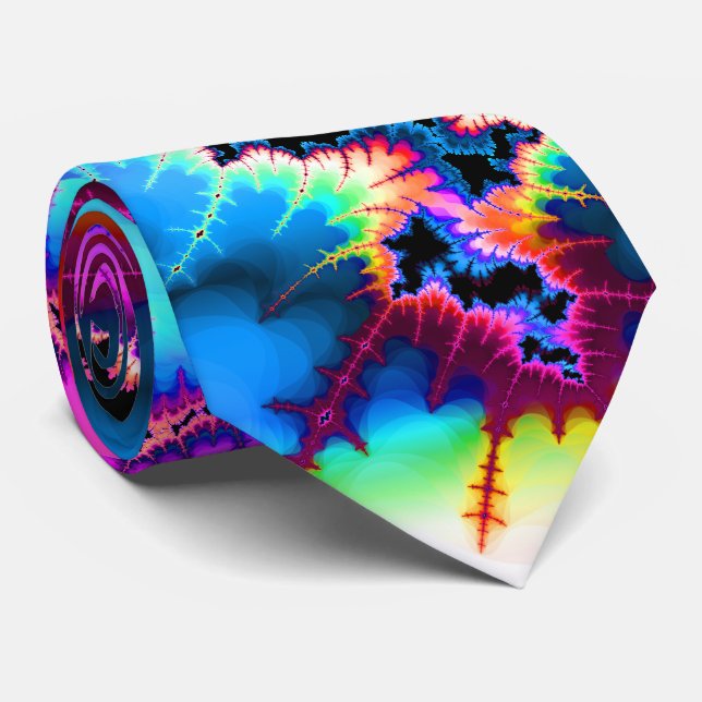 Summer Storm Fractal Tie (Rolled)