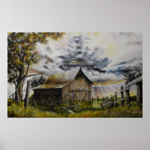 Summer Storm Oil painting Poster