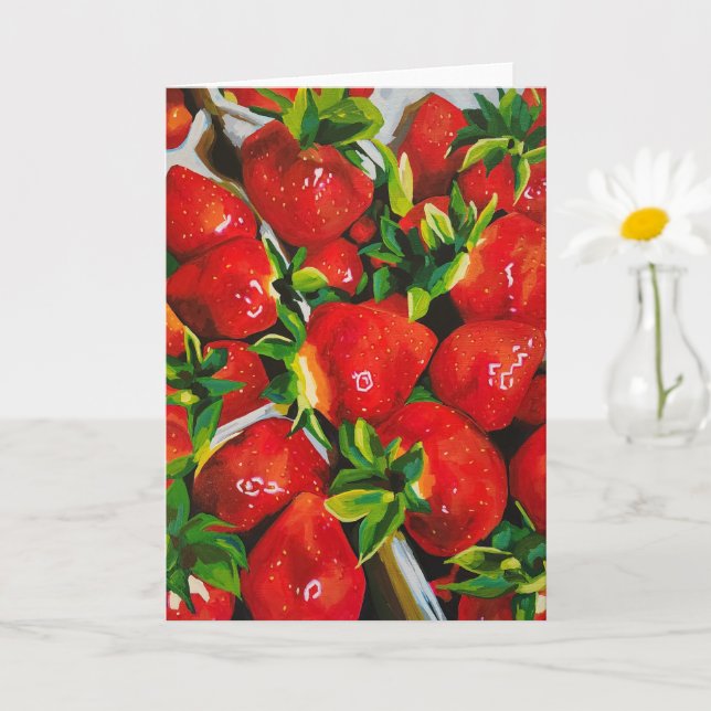 Summer Strawberries Greeting Card (Small Plant)