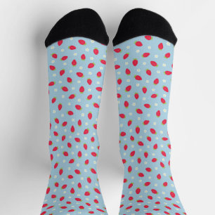 Summer Strawberries (small scale) Blue Socks