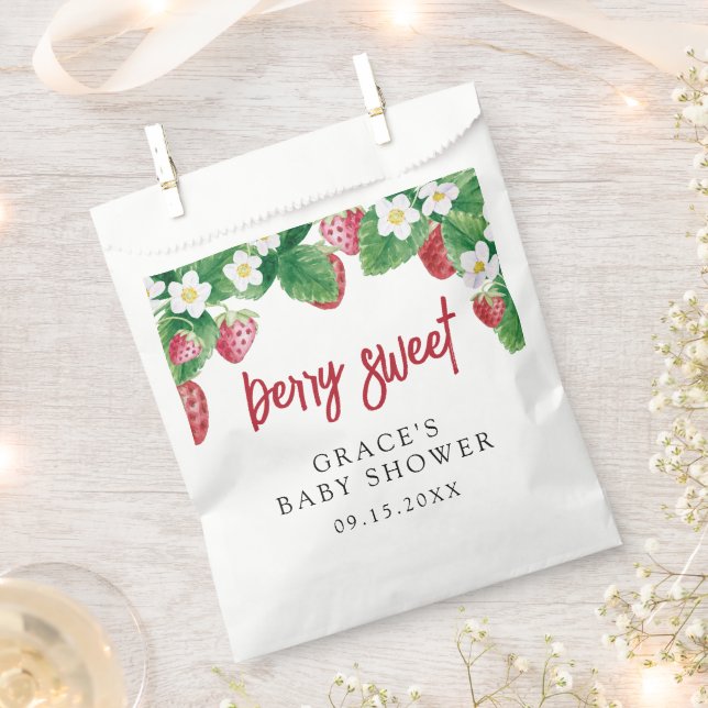 Summer Strawberry Baby Shower  Favour Bags (Clipped)