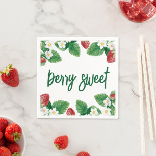 Summer Strawberry Baby Shower  Napkin