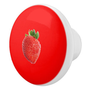 Summer Strawberry Ceramic Knob
