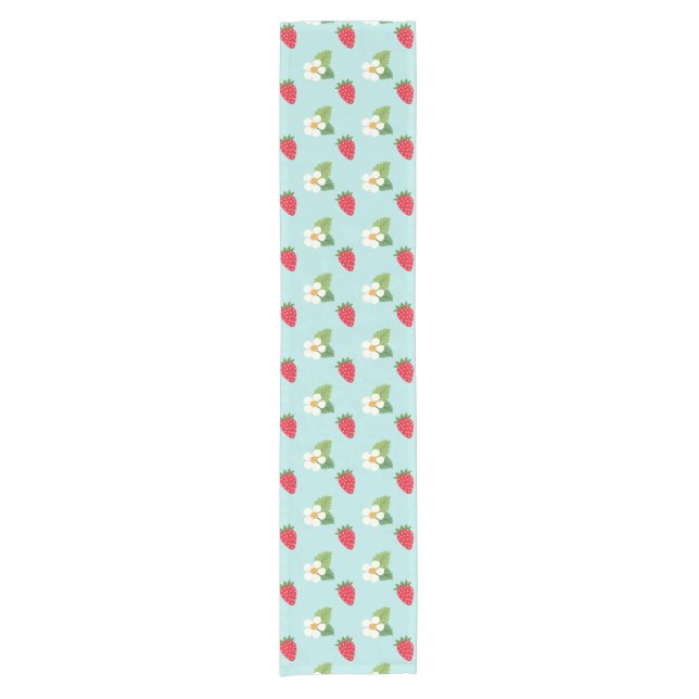 Summer Strawberry Flower Short Table Runner (Front)